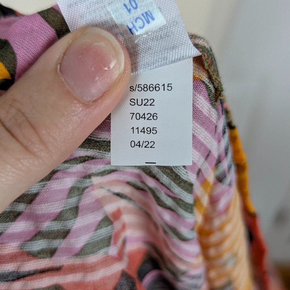LOFT | Tropical Floral Print Peplum Blouse Size Large - Picture 8 of 9